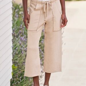 Frank & Eileen Penny Patch Pocket Wide Leg Cropped Triple Fleece Pant, XL *flaw